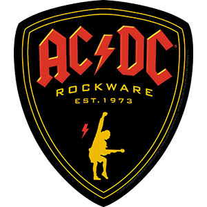 AC/DC Rockware 4.5"x5.2" Sticker - 6 pc prepack