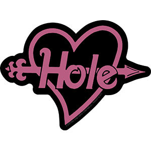 Hole Arrow Heart 5"x3.75" Sticker - 6 pc prepack