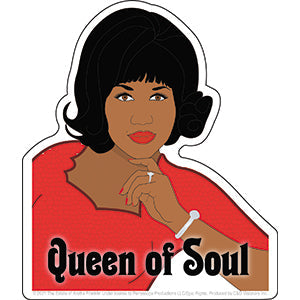 Aretha Franklin Queen of Soul 4.25"x5" Sticker - 6 pc prepack