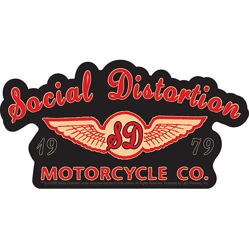 Social Distortion Moto Logo 5.5"x2.8" Sticker - 6 pc prepack