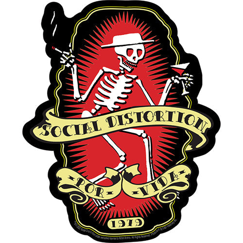 Social Distortion Por Vida 4"x5" Sticker - 6 pc prepack
