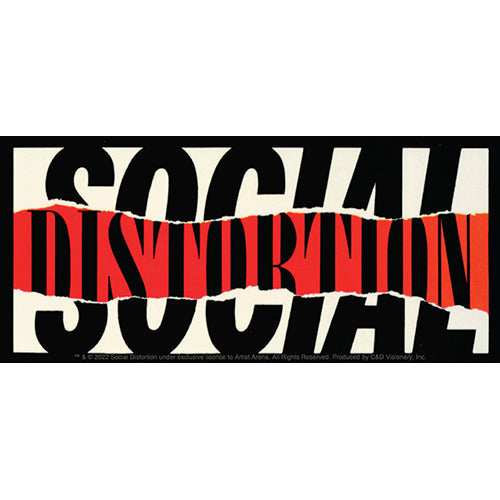 Social Distortion Ripped Logo 5"x3.5" Sticker - 6 pc prepack