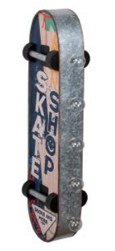 25x9 - SKATE SHOP - 2 SIDED METAL SIGN - WITH LED BULBS- (2 PC PREPACK - $25.00 EACH)