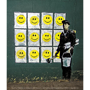Banksy's Graffiti Happy Face Posters 4"x5" Sticker - 6 pc prepack