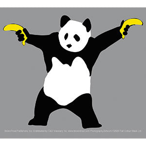 Banksy's Graffiti Panda Banana Guns 4.75"x4" Sticker - 6 pc prepack