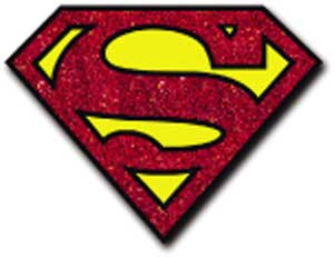DC Comics Superman 5"x3.75" Glitter Sticker - 6 pc prepack