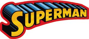 DC Comics Superman Text Logo 5.5"x2.25" Sticker - 6 pc prepack
