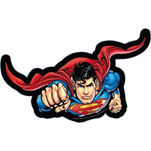 DC Comics Superman Flying 4.5"x2.5" Sticker - 6 pc prepack
