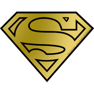 DC Comics Originals Superman Logo 5"x3.75" Gold Foil Sticker - 6 pc prepack