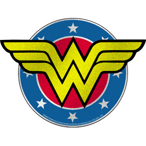 DC Comics Wonder Woman Shield 5"x3.75" Glitter Sticker - 6 pc prepack