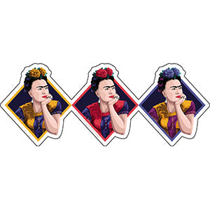 Frida Kahlo Uno Dos Tres 6"x2.4" Sticker - 6 pc prepack