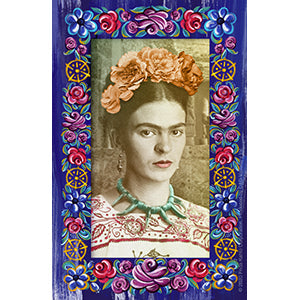 Frida Kahlo Flower Frame 3.25"x5" Sticker - 6 pc prepack
