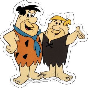 Hanna Barbera Flintstones Fred  Barney 4.8"x4.8" Sticker - 6 pc prepack