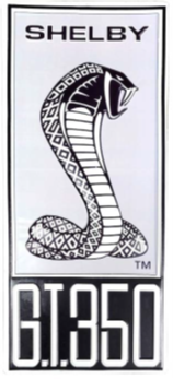 18.11” x 8.29” - SHELBY GT 350 - SHAPED AND EMBOSSED METAL SIGN - (2 PC PREPACK - $9.00 EACH)