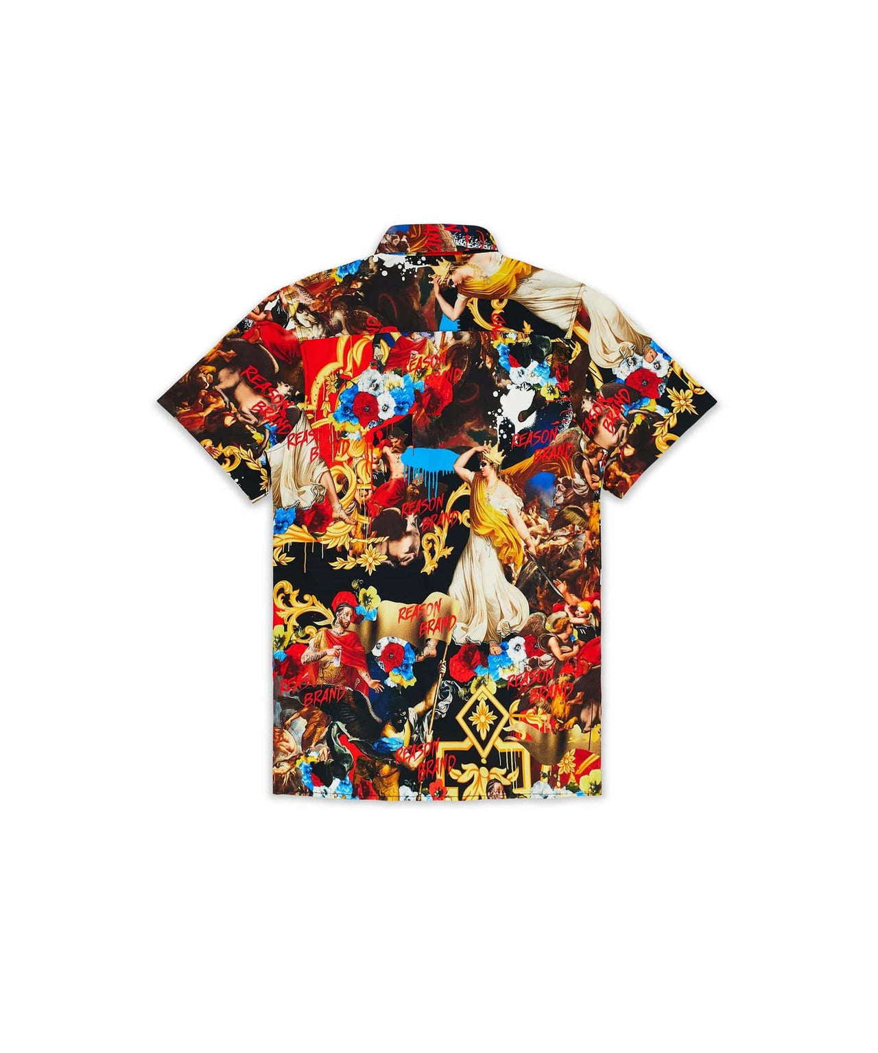 King Of Kings Button Down Short Sleeve Shirt - Multicolor