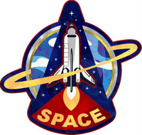 Thumbnail for 14.25” x 17.47” - SPACE - SHAPED AND EMBOSSED METAL SIGN - (2 PC PREPACK - $9.00 EACH)