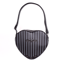 Thumbnail for Pinstripe Heart Shoulder Bag