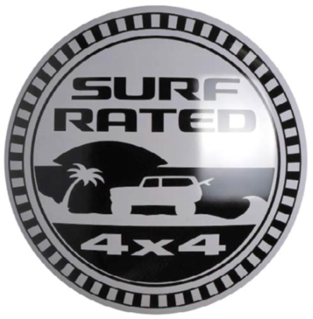 JEEP SURF RATED DOMED METAL SIGN - 15" ROUND- (2 PC PREPACK - $5.50 EACH)