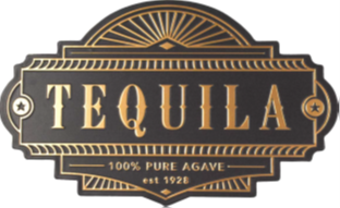 17.4X10.6 - TEQUILA SHAPED AND EMBOSSED METAL SIGN- (2 PC PREPACK - $9.00 EACH)