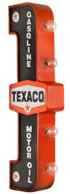 25x7 - TEXACO  2 SIDED METAL SIGN - WITH LED BULBS- (2 PC PREPACK - $25.00 EACH)