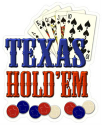Thumbnail for 14.25” x 17.47” - TEXAS HOLD'EM - SHAPED AND EMBOSSED METAL SIGN - (2 PC PREPACK - $9.00 EACH)