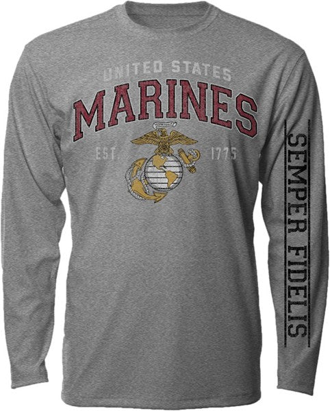 Marines Vintage Block Long Sleeve L/S T-Shirt