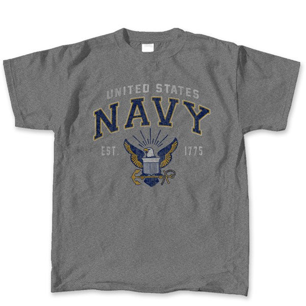 Military Vintage Block Navy Emblem T-Shirt