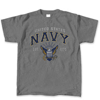 Thumbnail for Military Vintage Block Navy Emblem T-Shirt