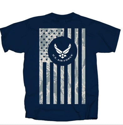 Military Air Force Camo Flag W/ Logo T-Shirt