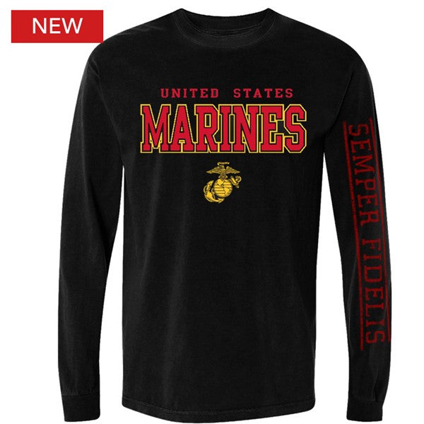 Marines Block Long Sleeve L/S T-Shirt