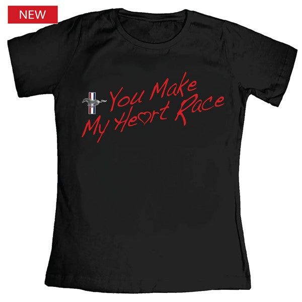 Ford You Make My Heart Race Mustang Ladies Ladies T-Shirt