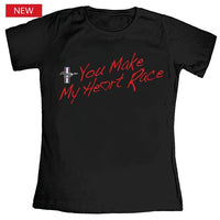 Thumbnail for Ford You Make My Heart Race Mustang Ladies Ladies T-Shirt