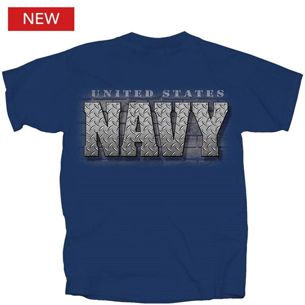 Military Navy Diamond Plate Logo T-Shirt
