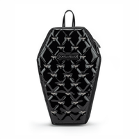 Thumbnail for Mina Bat Studded Coffin Backpack - Vinyl Black