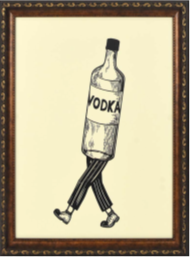 Thumbnail for 12X15 - WALKING VODKA FRAMED ART - (2 PC PREPACK - $6.50 EACH)