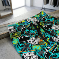 Thumbnail for Close-up of waistband and drawstring of snowboard lounge pants, displaying stitching, elastic quality, and vibrant color details.