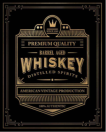 12X15.8 - WHISKEY SHAPED AND EMBOSSED METAL SIGN- (2 PC PREPACK - $9.00 EACH)