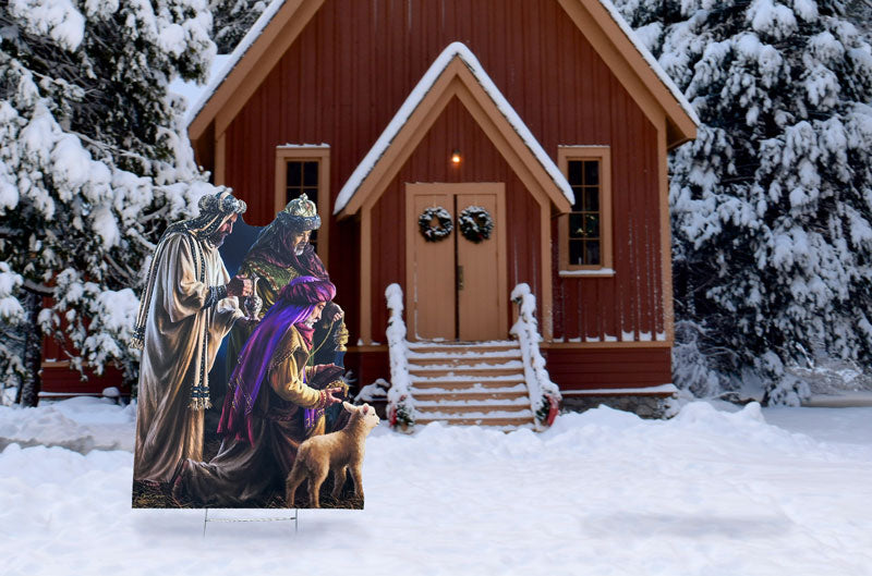Life-Size Three Wise Men Outdoor Coroplast Sign