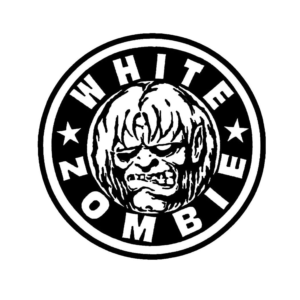 White Zombie Logo Circle Pin